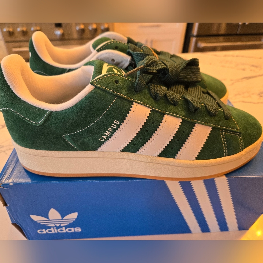Adidas Mens Campus 00s Green Suede Sneakers